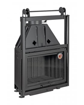 Каминная топка Экокамин Альфа 800 KВ с контргрузом черный шамот-foto3