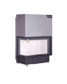 Каминная топка Экокамин ДЕЛЬТА 1000 L два стекла принтинг левая