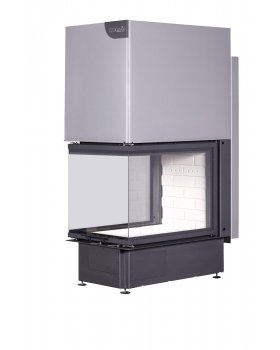 Каминная топка Экокамин ДЕЛЬТА 700 P три стекла подовое горение принтинг