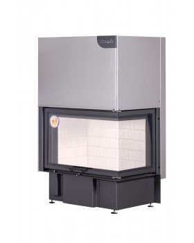 Каминная топка Экокамин ДЕЛЬТА 800 R два стекла правая принтинг