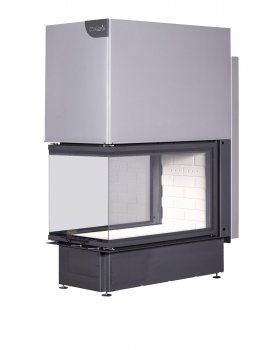 Каминная топка Экокамин ДЕЛЬТА 900 P три стекла подовое горение принтинг