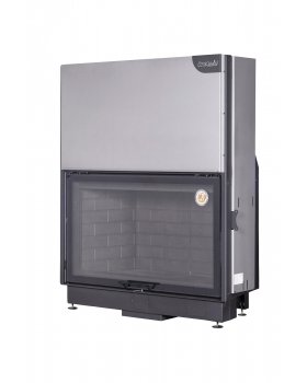 Каминная топка Экокамин ВЕГА 1200 B принтинг черный шамот подовое горение