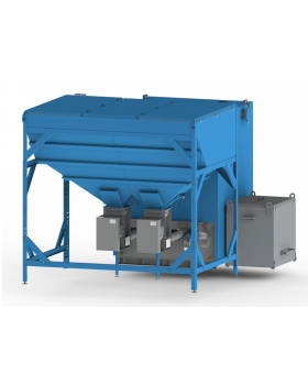 Котел с двумя горелками Robot - 400-2 два шнека, уголь-пеллеты Бункер 6000 л