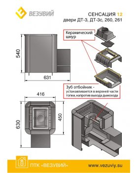 Банная печь ВЕЗУВИЙ Сенсация 12 Антрацит (ДТ-3С)-foto2