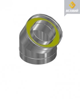 Сэндвич-колено Нерж+Нерж (AISI 430/0,8мм) 45* 2 секции д.120х200