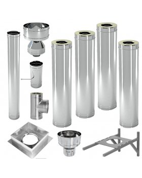 Комплект дымохода верхний выход через стену диаметр 200 мм.