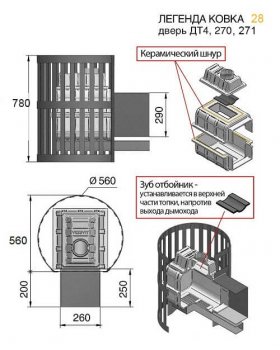 Банная печь Везувий Легенда Ковка 28 (271)-foto2