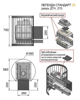 Банная печь Везувий Легенда Стандарт 28 (ДТ-4)-foto2