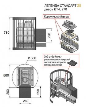Банная печь Везувий Легенда Стандарт 28 (ДТ-4С)  2017-foto2