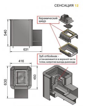 Банная печь Везувий Сенсация 12 Антрацит (220)-foto2