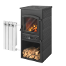 Печь-камин Etna (БКД) с плитой и т/о "Антрацит" высокая d 115мм