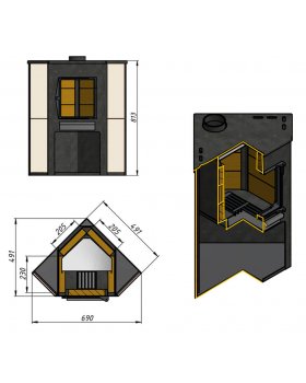 Печь-камин Etna (ДТ-4С) угловой-foto3