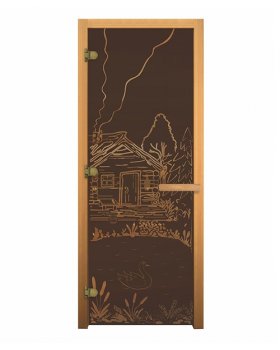 ДС Бронза Матовая "БАНЬКА" 190х70 (8мм, 3 петли 716 CR) (ОСИНА) Лев