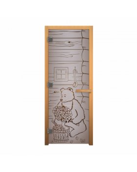 ДС Сатин Матовая "МИШКА" 190х70 (8мм, 3 петли 710) (ОСИНА) Лев