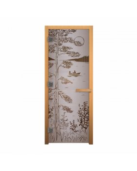 ДС Сатин Матовая "ТАЙГА" 190х70 (8мм, 3 петли 710) (ОСИНА) Лев