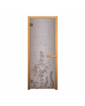 ДС Сатин Матовая "РЫБКА" 190х70 (8мм, 2 петли 710) (ОСИНА) Лев