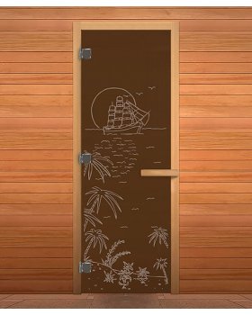 ДС Бронза Матовая "ЛАГУНА" 190х70 (8мм, 3 петли 716 GB) (ОСИНА) Лев-foto2