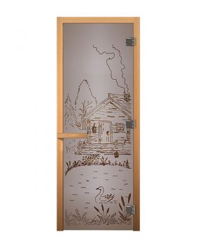 ДС Сатин Матовая "БАНЬКА" 190х70 (8мм, 3 петли 710) (ОСИНА) Пр