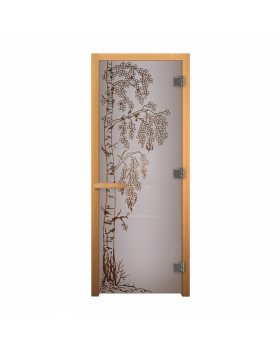 ДС Сатин Матовая "БЕРЕЗКА" 190х70 (8мм, 3 петли 710) (ОСИНА) Пр