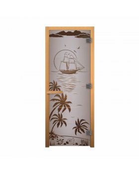 ДС Сатин Матовая "ЛАГУНА" 190х70 (8мм, 3 петли 710) (ОСИНА) Пр