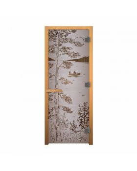 ДС Сатин Матовая "ТАЙГА" 190х70 (8мм, 3 петли 710) (ОСИНА) Пр