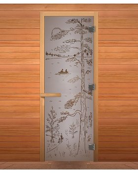 ДС Сатин Матовая "ТАЙГА" 190х70 (8мм, 3 петли 710) (ОСИНА) Пр-foto2