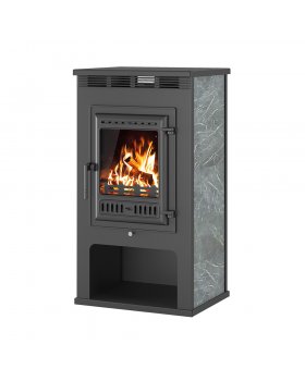 Печь-Камин ASTON 11кВт (180 м3) Ø 150мм (Чугунная дверь) Талькохлорит