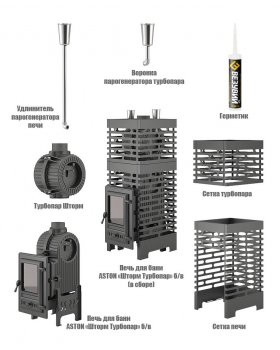 Печь для бани ASTON «Шторм Турбопар» б/в (чугун)-foto2