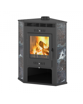 Печь-Камин ASTON 11кВт (180 м3) угловой Ø 150мм Амфиболит