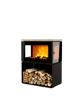 ПЕЧЬ-КАМИН КУБ 3С 800 на дровнике-foto3