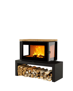 ПЕЧЬ-КАМИН КУБ 3С 800 на подиуме-foto4