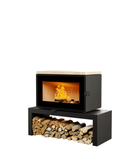 ПЕЧЬ-КАМИН КУБ 800 на подиуме-foto3