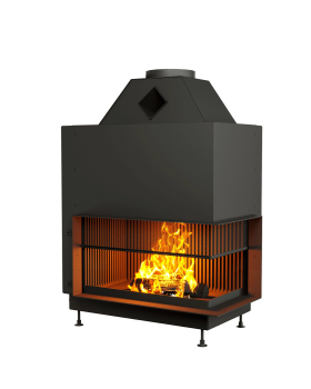 Открытая каминная топка с сеткой АСТОВ О1С 90\50