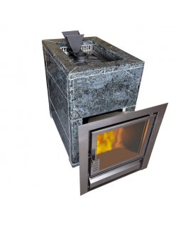 Чугунная печь Verona 18 Закрытая каменка Aisi-304 облицовка Пироксенит