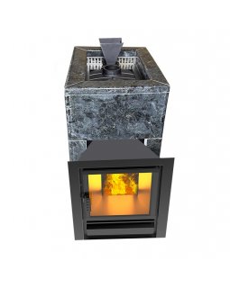 Чугунная печь Verona 18 Закрытая каменка Aisi-304 облицовка Пироксенит-foto2