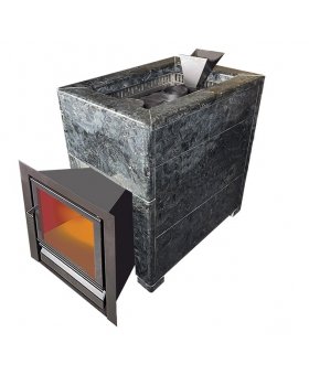 Чугунная Verona 18 Закрытая каменка Aisi-304 облицовка Пироксенит-foto3