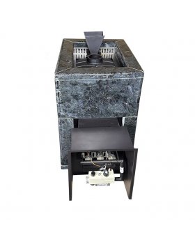 Чугунная Verona 18 ГАЗ Закрытая каменка Aisi-304 облицовка Пироксенит-foto2