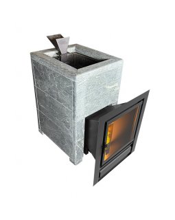Чугунная печь Verona 18 Закрытая каменка Aisi-304 облицовка Талькохлорит