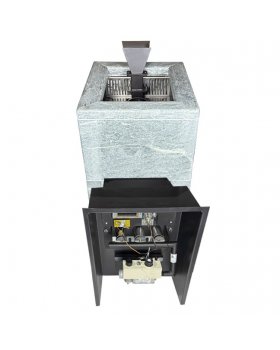 Чугунная печь Verona 18 ГАЗ Закрытая каменка Aisi-304 облицовка Талькохлорит-foto2