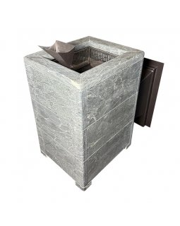 Чугунная печь Verona 18 ГАЗ Закрытая каменка Aisi-304 облицовка Талькохлорит-foto4