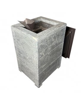 Чугунная печь Verona 18 ГАЗ Закрытая каменка Aisi-304 облицовка Талькохлорит-foto4