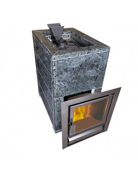 Чугунная печь Verona 26 Закрытая каменка Aisi-304 облицовка Пироксенит
