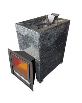 Чугунная печь Verona 26 Закрытая каменка Aisi-304 облицовка Пироксенит-foto3