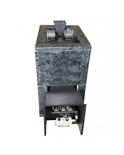 Чугунная печь Verona 26 ГАЗ Закрытая каменка Aisi-304 облицовка Пироксенит-foto2