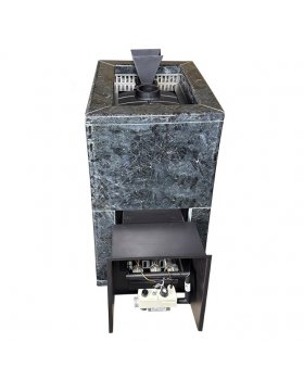 Чугунная печь Verona 26 ГАЗ Закрытая каменка Aisi-304 облицовка Пироксенит-foto2