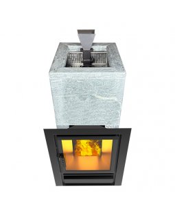 Чугунная печь Verona 26 Закрытая каменка Aisi-304 облицовка Талькохлорит-foto2