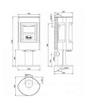 Печь-камин CHAZELLES Equinoxe дровяная-foto3