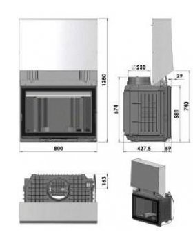 Каминная топка CHAZELLES C800R VE-foto2