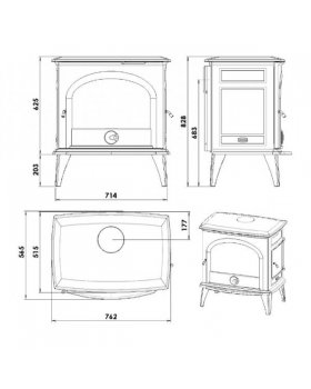 Печь-камин CHAZELLES Modern Anthracite дровяная-foto2