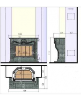 Каминная облицовка CHAZELLES Plessis-Softened blue stone-foto2